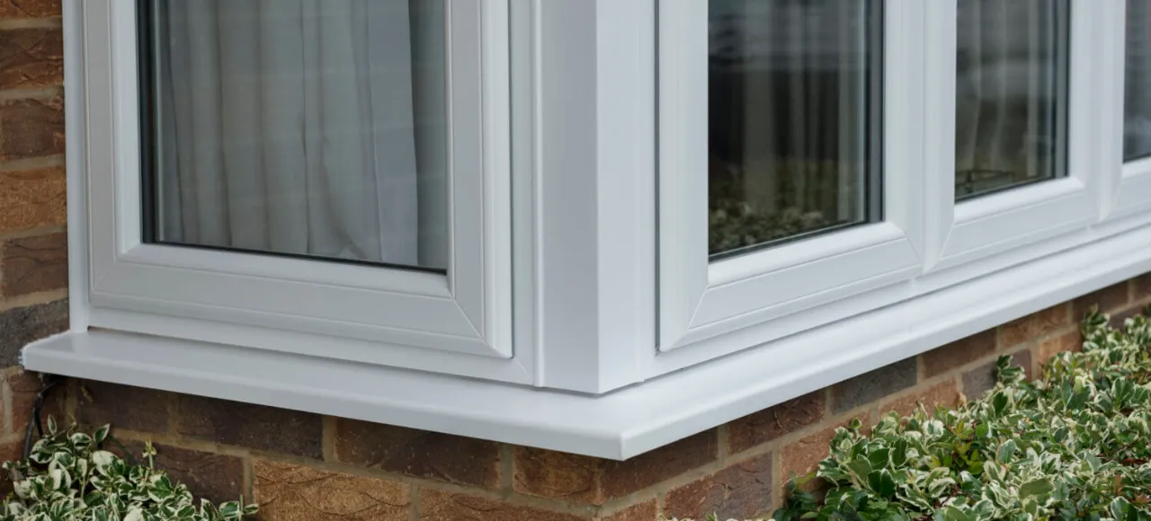 White uPVC bay window