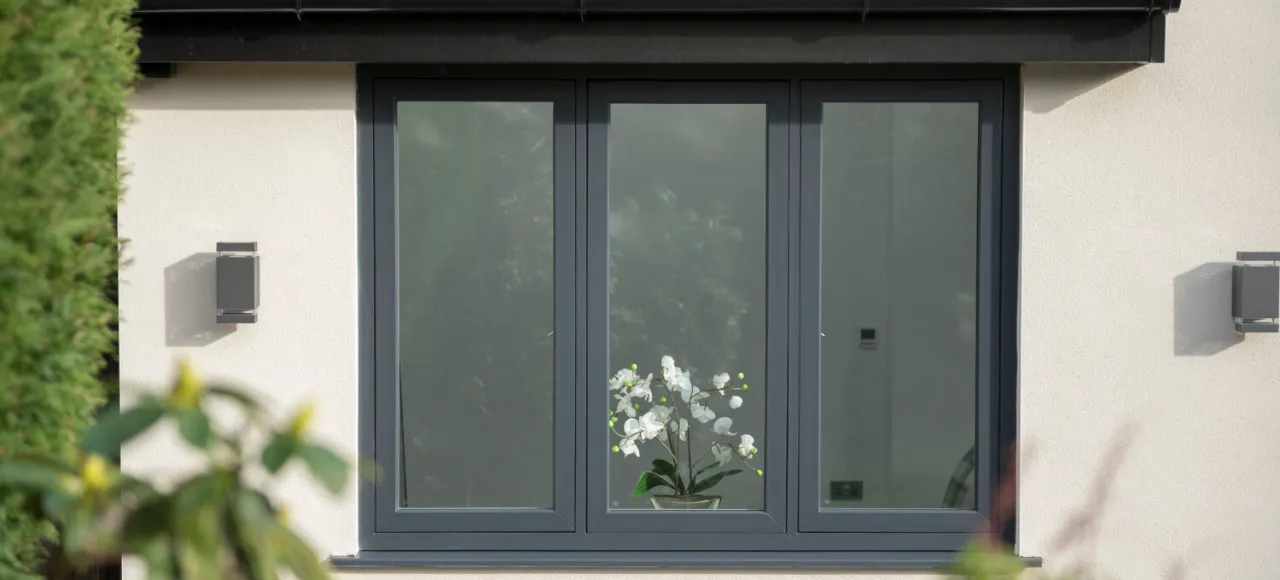 Black flush sash window