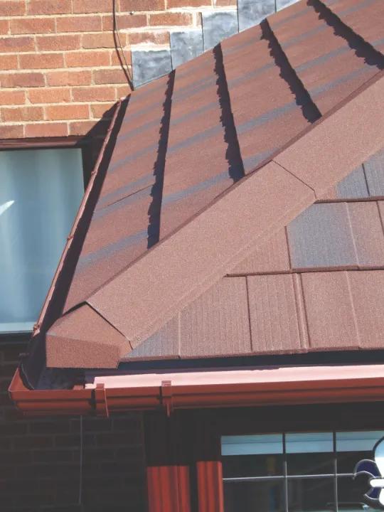 Close up of tiled roofing