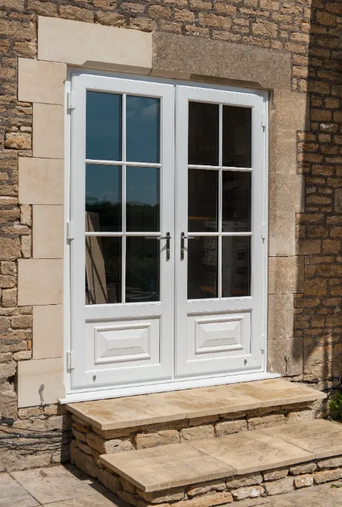 White upvc french doors
