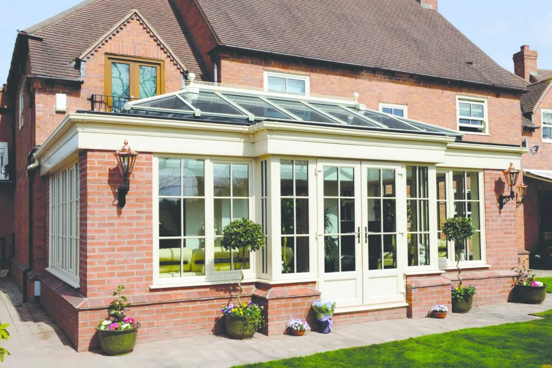 Large orangery with french doors