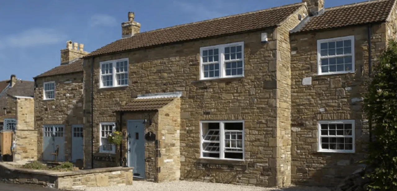 White sliding sash windows