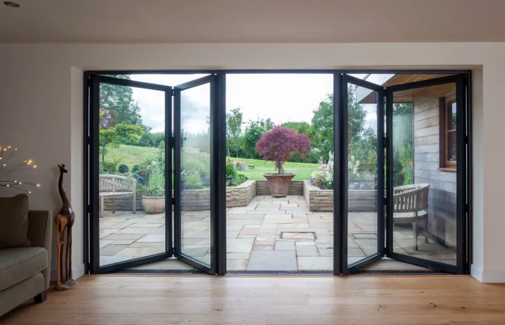 Black alu doors