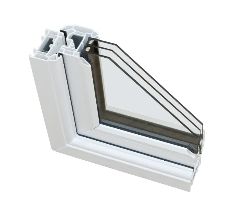 Triple glazed window cross-section