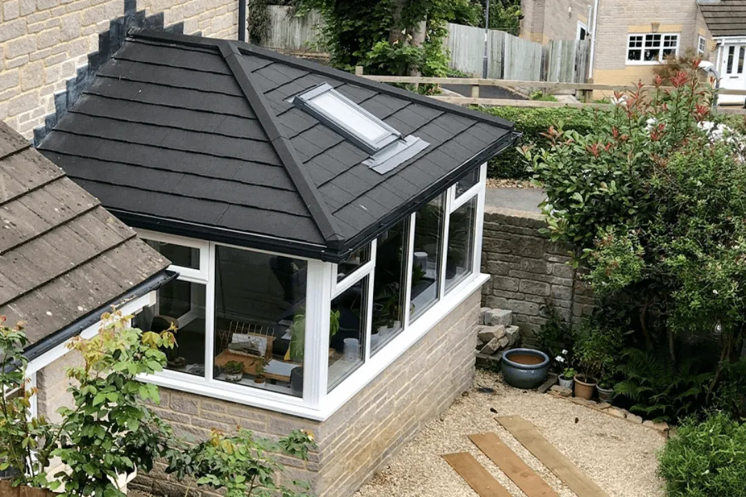 Black tiled roof