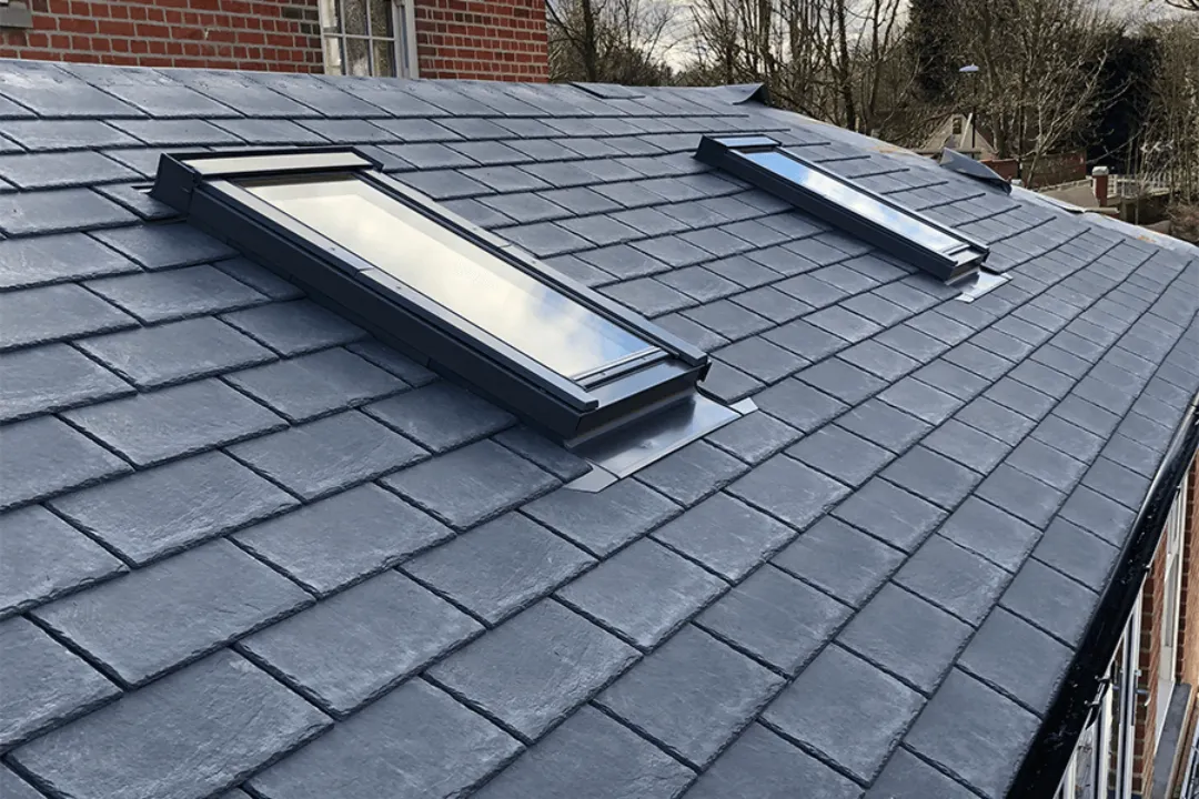 Black tiled roof