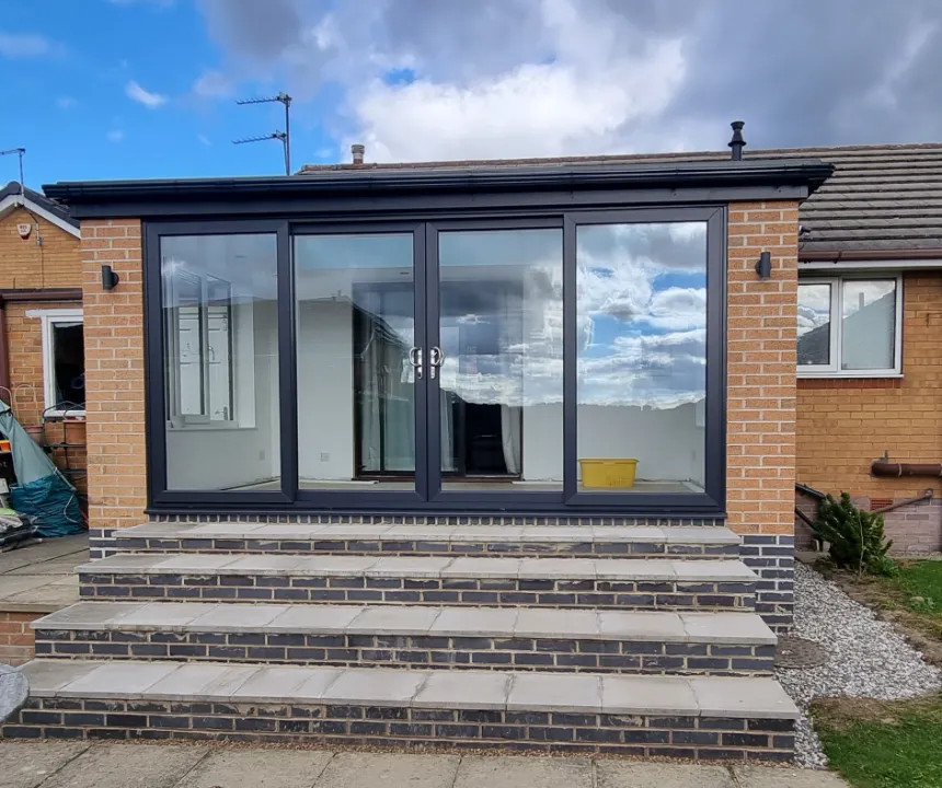 Black sliding patio doors